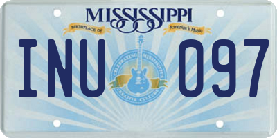 MS license plate INU097