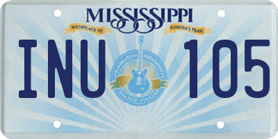 MS license plate INU105