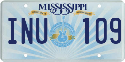 MS license plate INU109
