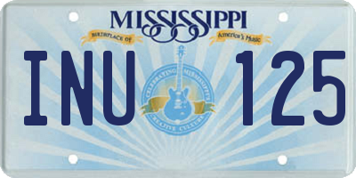 MS license plate INU125