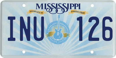 MS license plate INU126