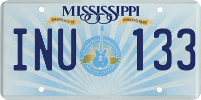 MS license plate INU133