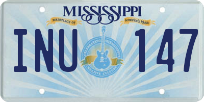 MS license plate INU147