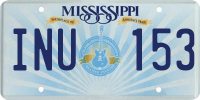 MS license plate INU153