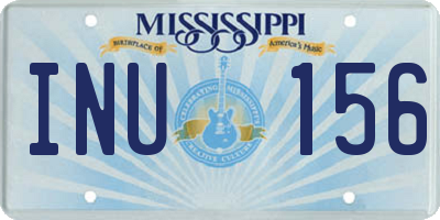 MS license plate INU156