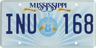 MS license plate INU168