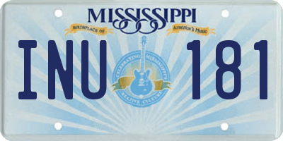 MS license plate INU181