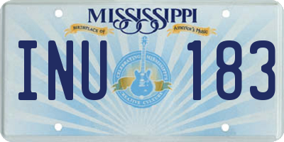 MS license plate INU183