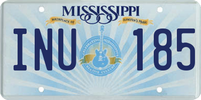 MS license plate INU185