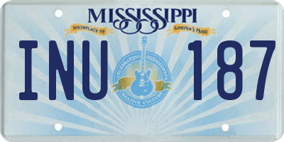 MS license plate INU187