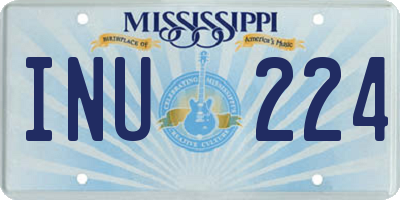 MS license plate INU224