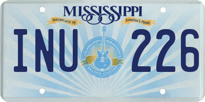 MS license plate INU226