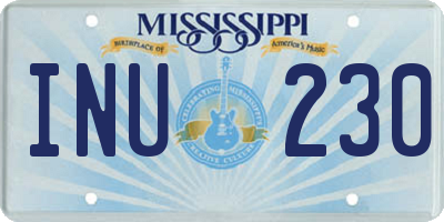MS license plate INU230