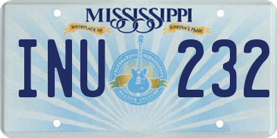 MS license plate INU232
