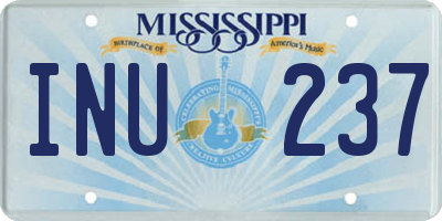 MS license plate INU237