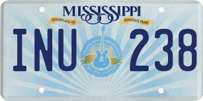 MS license plate INU238