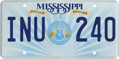 MS license plate INU240