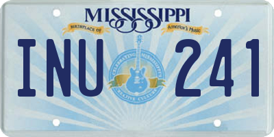 MS license plate INU241