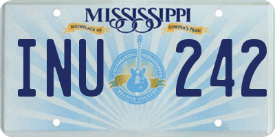 MS license plate INU242