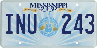 MS license plate INU243