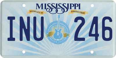MS license plate INU246