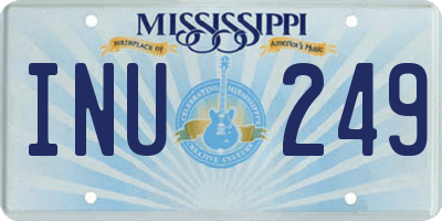 MS license plate INU249
