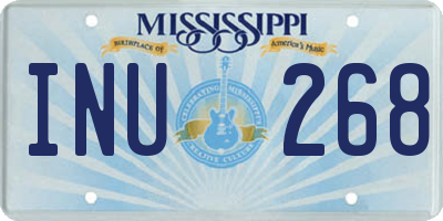 MS license plate INU268