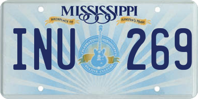 MS license plate INU269