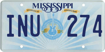 MS license plate INU274