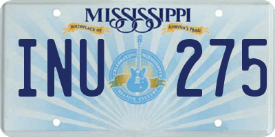 MS license plate INU275
