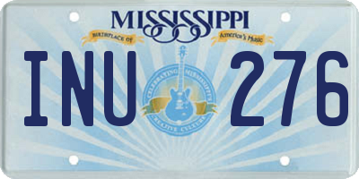 MS license plate INU276