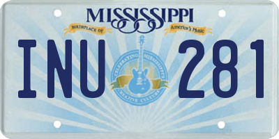 MS license plate INU281