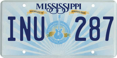 MS license plate INU287