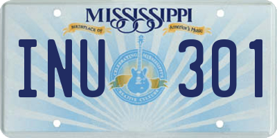 MS license plate INU301