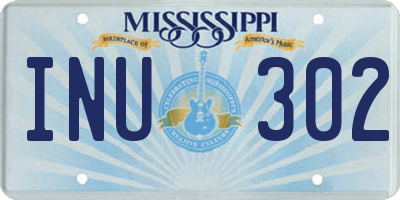 MS license plate INU302