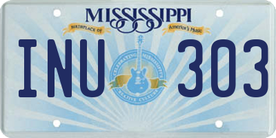 MS license plate INU303