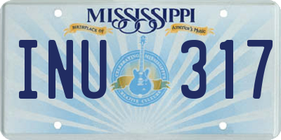 MS license plate INU317