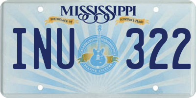 MS license plate INU322