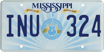 MS license plate INU324