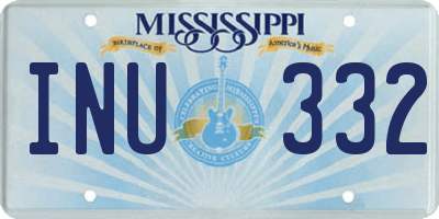 MS license plate INU332