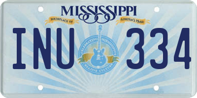 MS license plate INU334