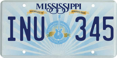 MS license plate INU345