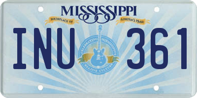 MS license plate INU361