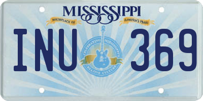MS license plate INU369