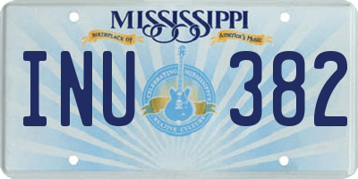 MS license plate INU382