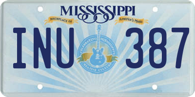 MS license plate INU387