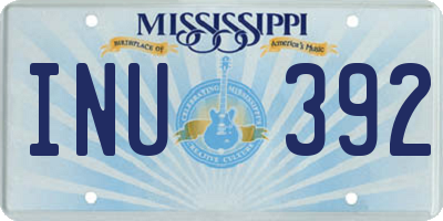 MS license plate INU392