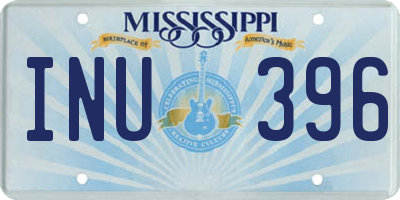 MS license plate INU396