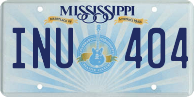 MS license plate INU404