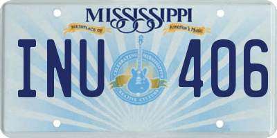 MS license plate INU406